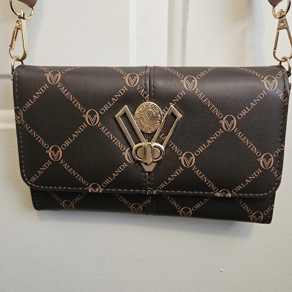 Valentino Handbags - Valentino Dark and Light Brown Crossbody Wallet Purse Bag
